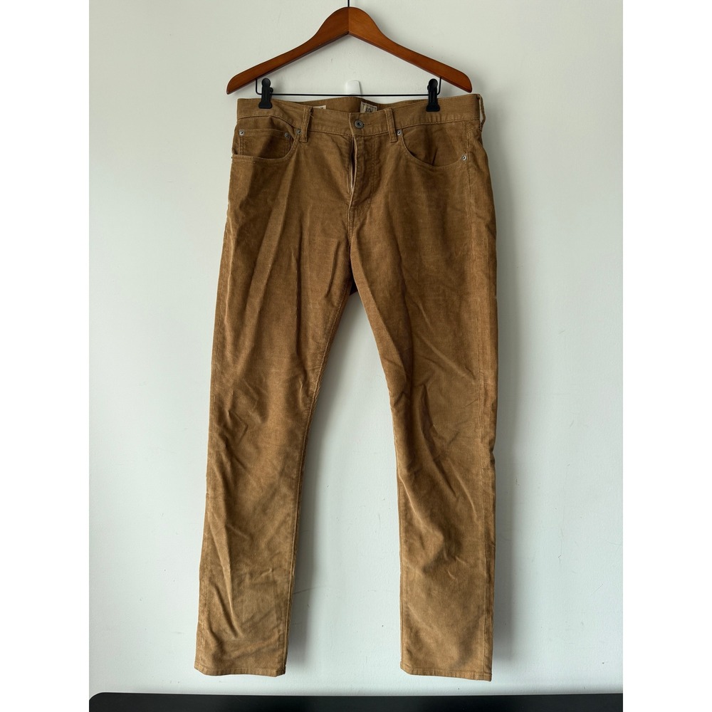 J.Crew 484 Slim Fit Corduroy Pants Mens 34x34 Tan Brown Fine Wale Trousers